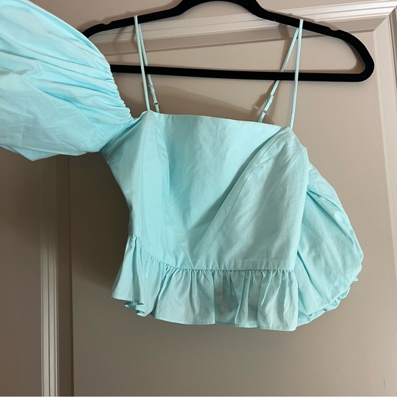 Zara blue off shoulder top - Picture 2 of 4